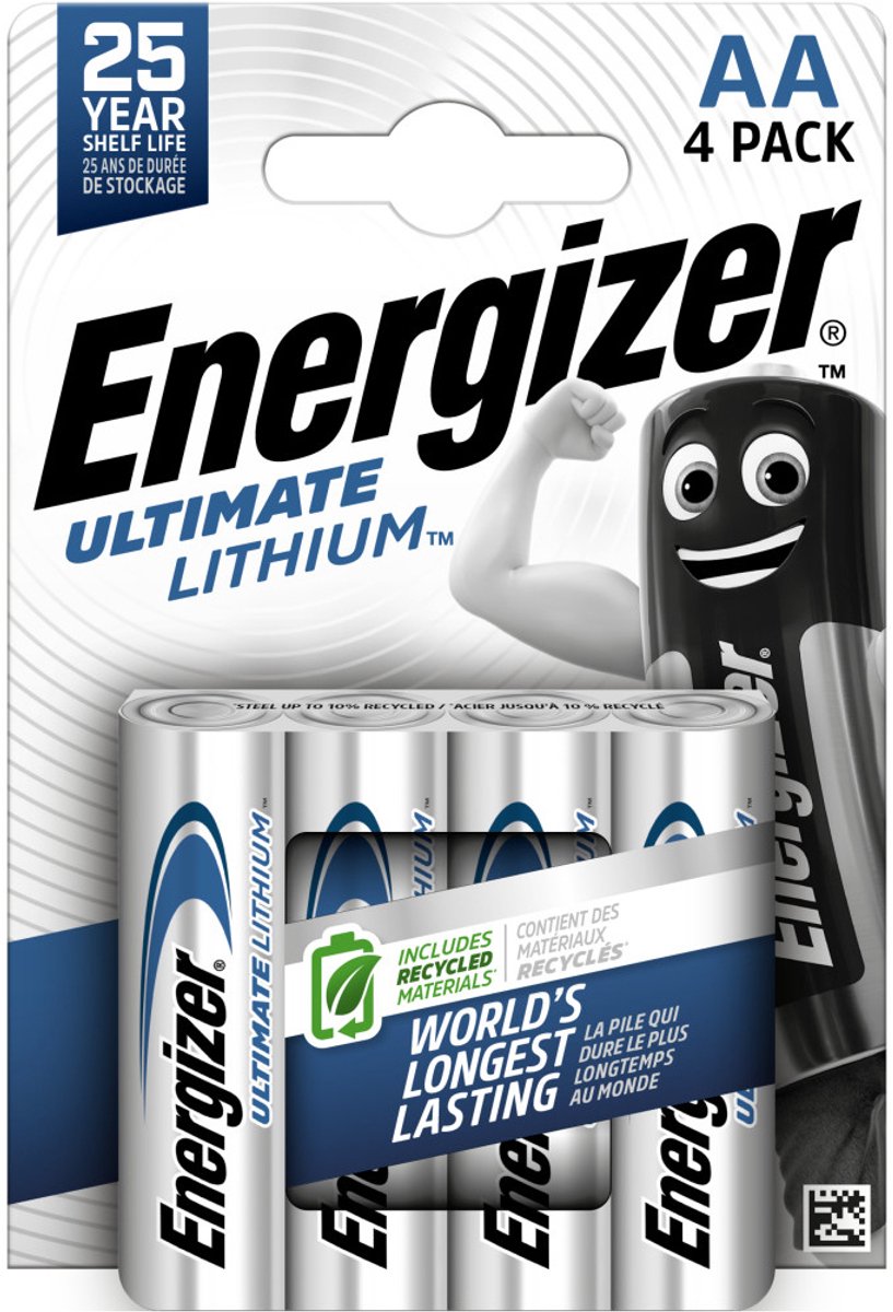 Energizer Ultimate Lithium Mignon - AA LR 6 - 1,5V - 1x4 stuks