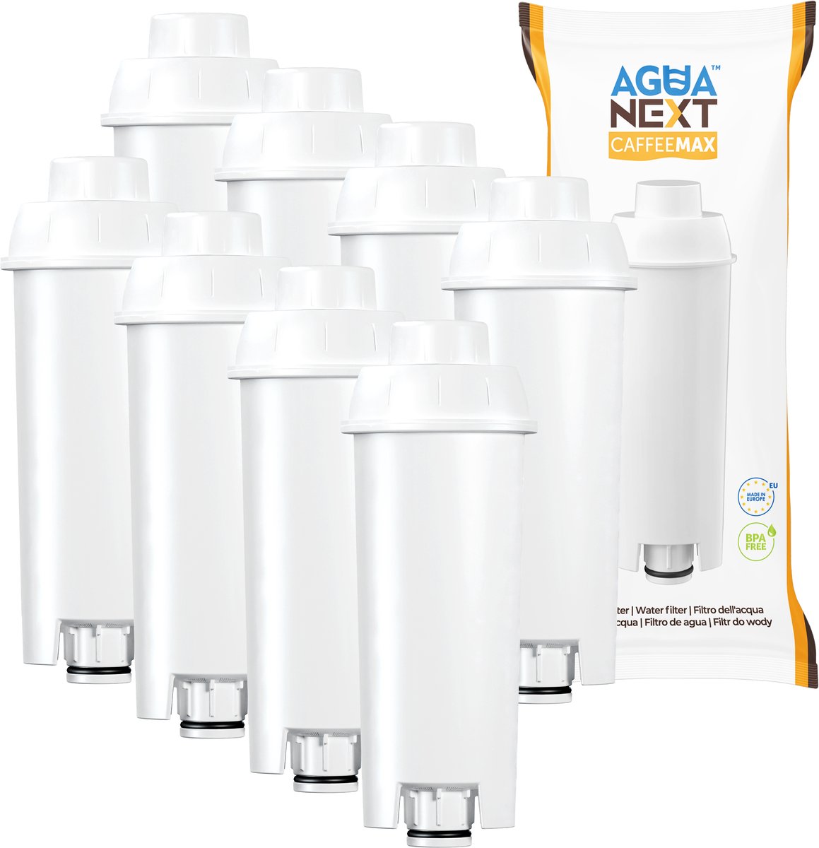 Aguanext 8x Waterfilters voor Delonghi - voor Koffiemachines - waterfilters voor Autentica, Magnifica en Dinamica - vervanging waterfilter SER3017 DLSC002
