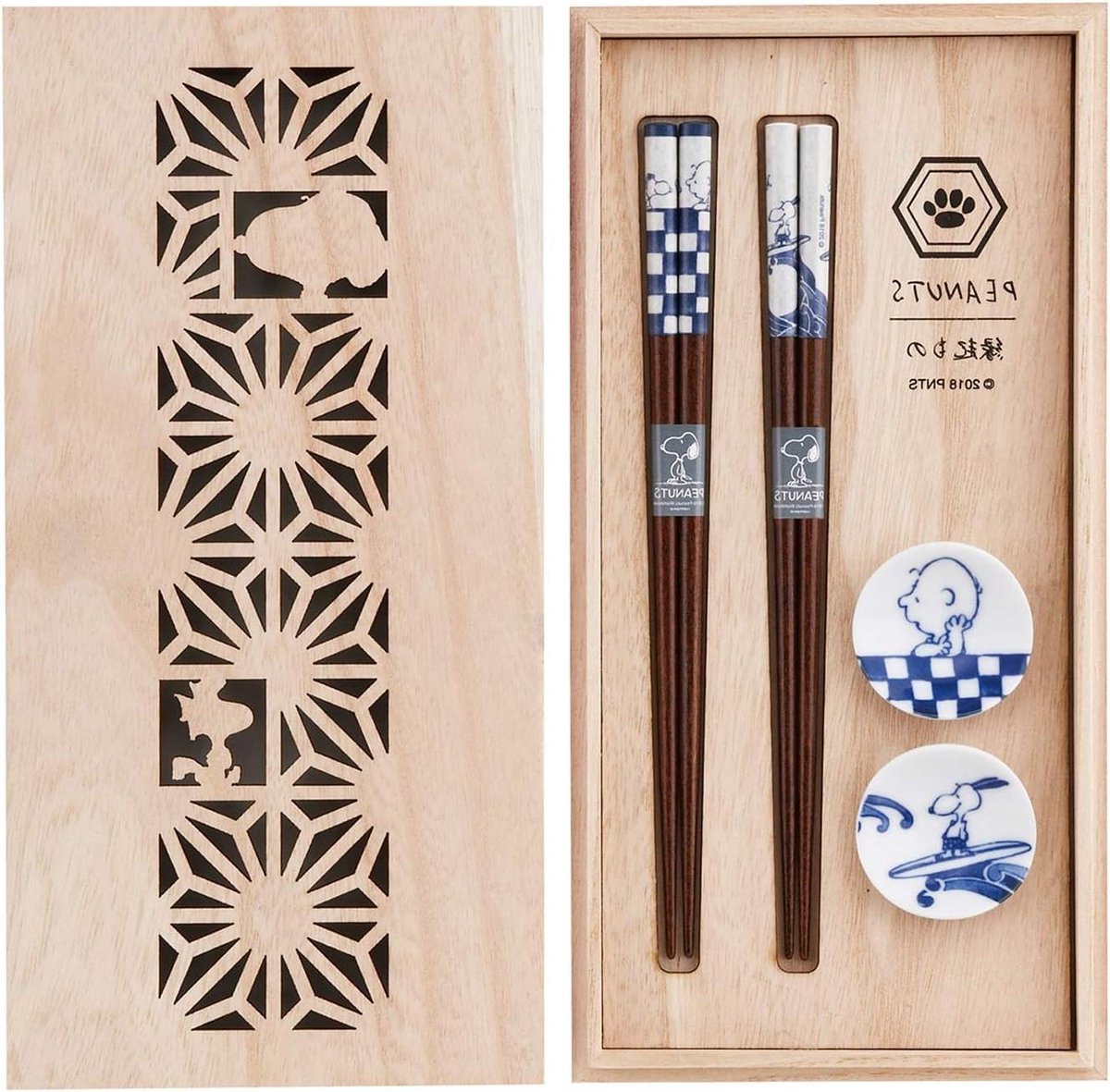 Eetstokjes Set - Chopsticks Paar - Aziatisch Eten - Japans Design - 21 cm - Wit en Blauw