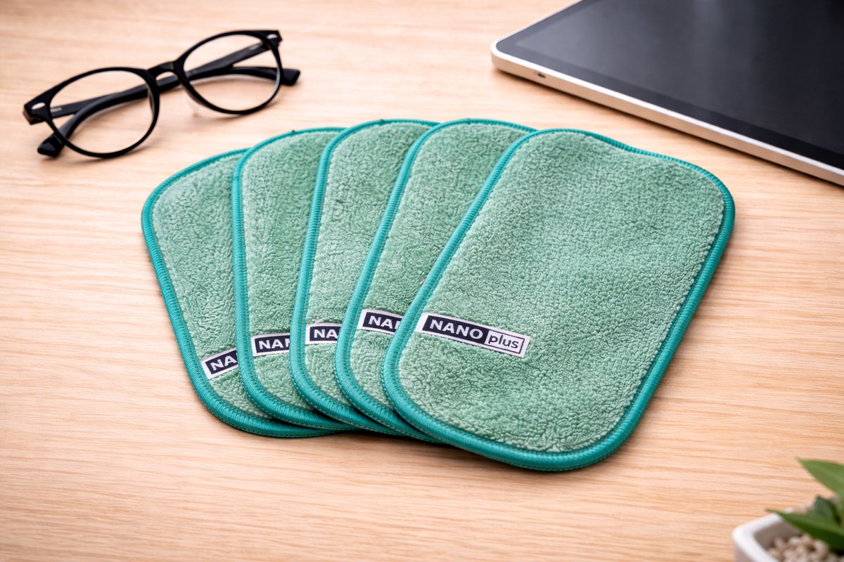5x Nanoplus Brillen schoonmaakdoek/Nanodoek/Brilpoetsdoekjes/Mint