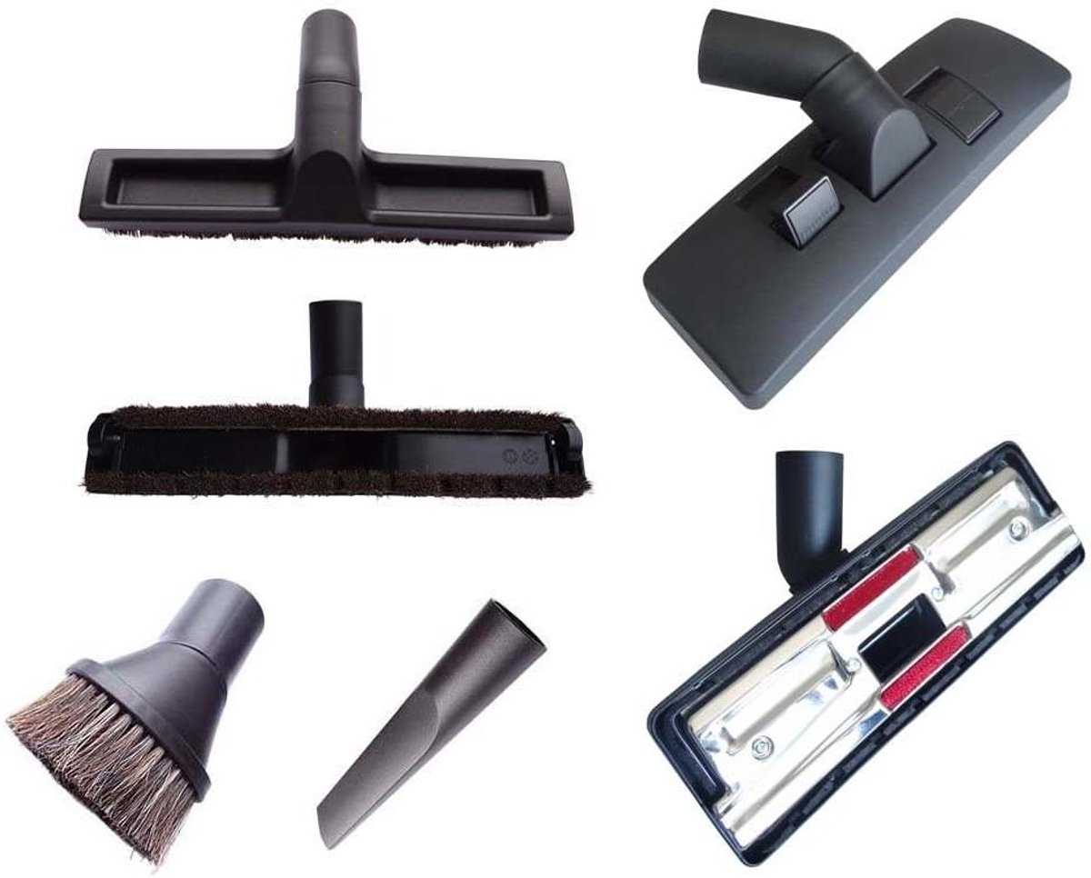Stofzuigermondstukken Set - Zuigkoppen - Verschillende Vloeren - 4 Delig - 34-35 mm - Zwart