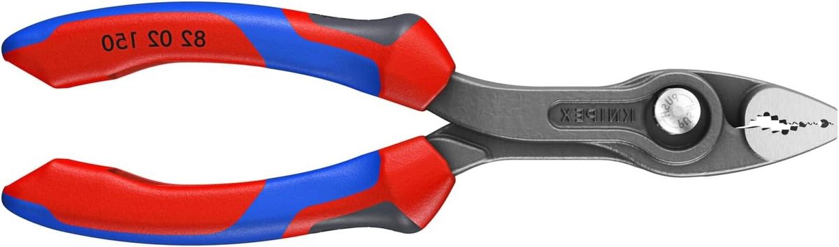 TwinGrip tang - Griptang - Gestripte schroeven vast - Slank ontwerp - 15 cm - Blauw grijs rood