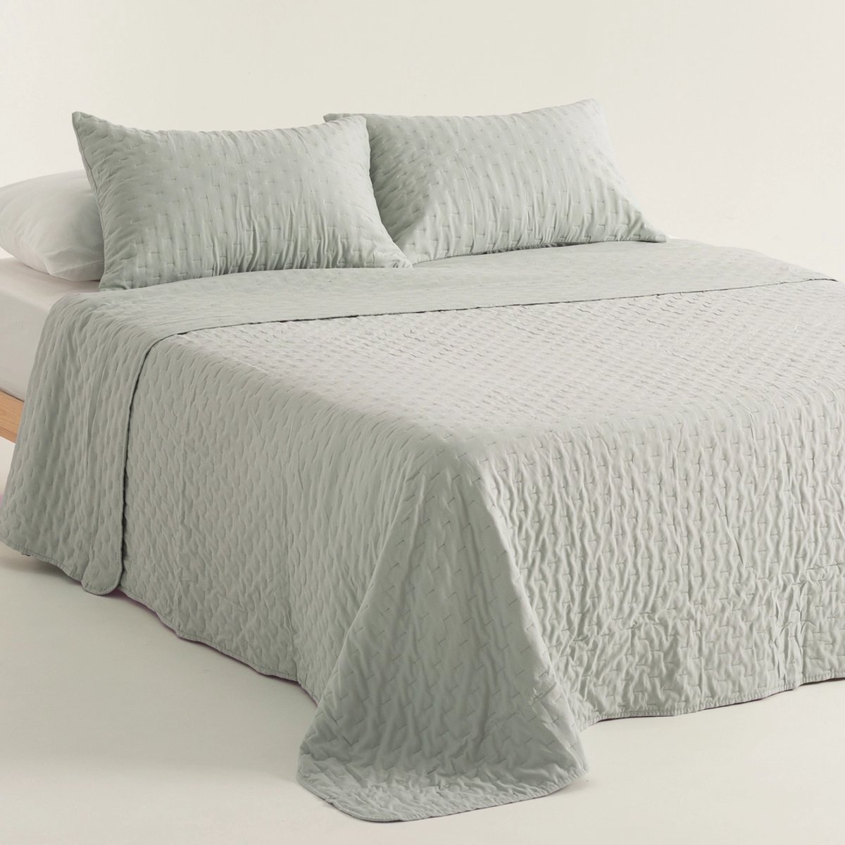 GAMUSI Nara Sprei - Gewatteerd - Superzacht - 270 x 270 cm + 2 Kussenslopen - Zeewater - Lichtgewicht Quilt - OEKO-TEX