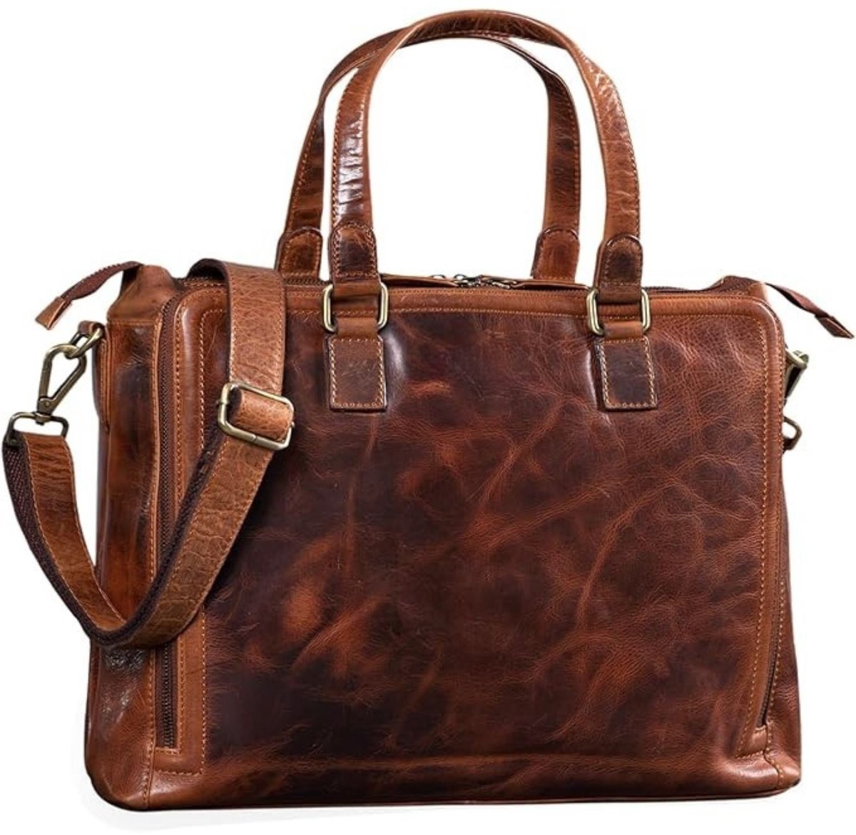 Leren Laptoptas - Laptoptas - Leren Tas - Luxe Leren Laptoptas - Werktas - Schoudertas - Business Tas - Leren Business Tas - 15 inch - Donkerbruin - van Imperatoris