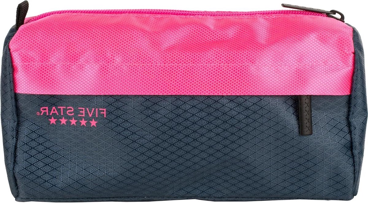 Potloodzakje - Pennenetui - School Organisatie - Past op 3 ringmappen - 4" x 8" - Marine/Roze