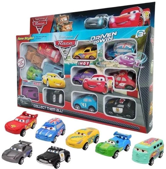 Cars mini giftset auto's - 12 delige set - Pullback functie - Racebaan bestendig - Cadeau tip