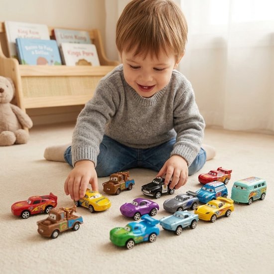 Cars mini giftset auto's - 12 delige set - Pullback functie - Racebaan bestendig - Cadeau tip van Merkloos — afbeelding 4