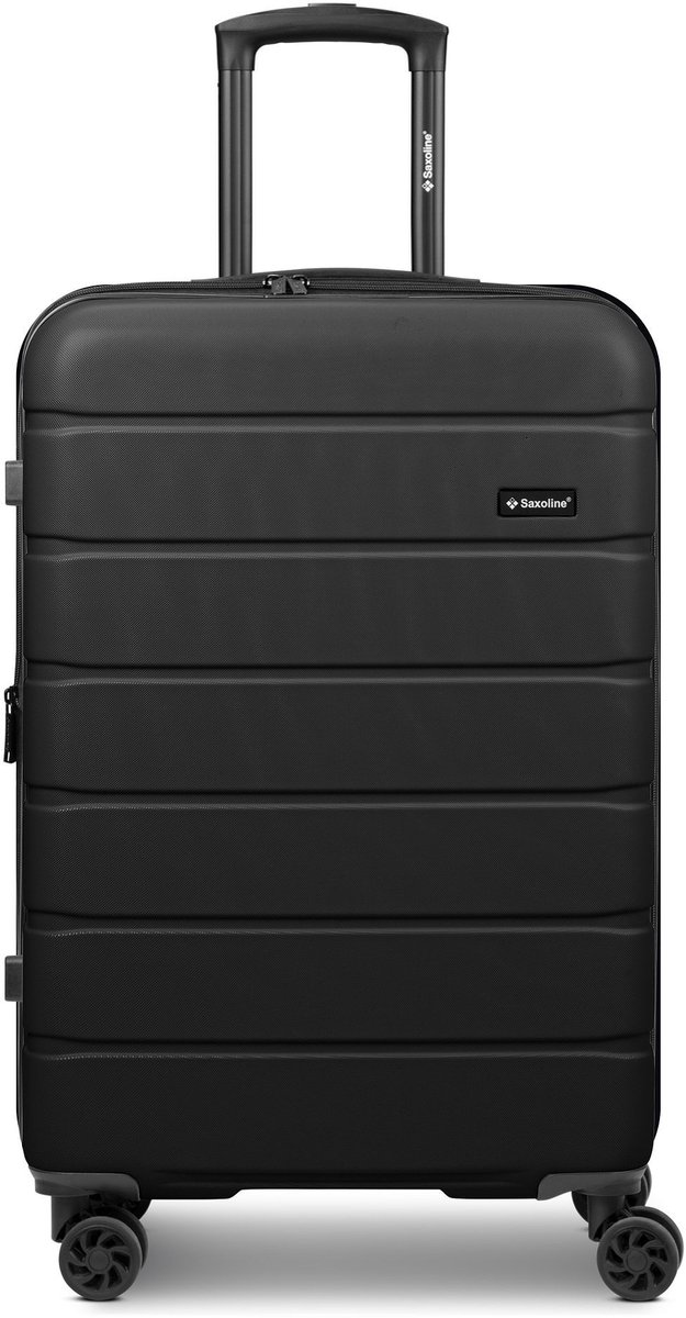 Saxoline Miami 4 wielen Trolley M 65 cm met uitbreidingsplooi - Harde bagage - Combinatieslot - black
