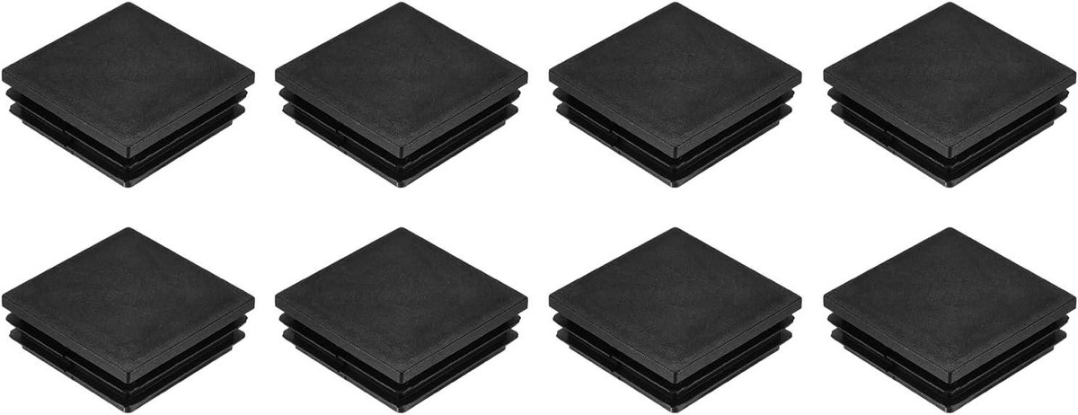 Lamellenpluggen Vierkant - Buisdoppen - Vloer Beschermen - Eenvoudige Installatie - 50 x 50 mm - Zwart