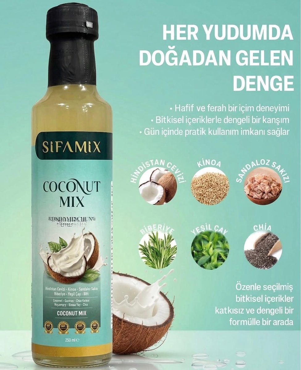 Sifamix Coconut Mix Drink 250 ml – Coconut, Green Tea & Chia