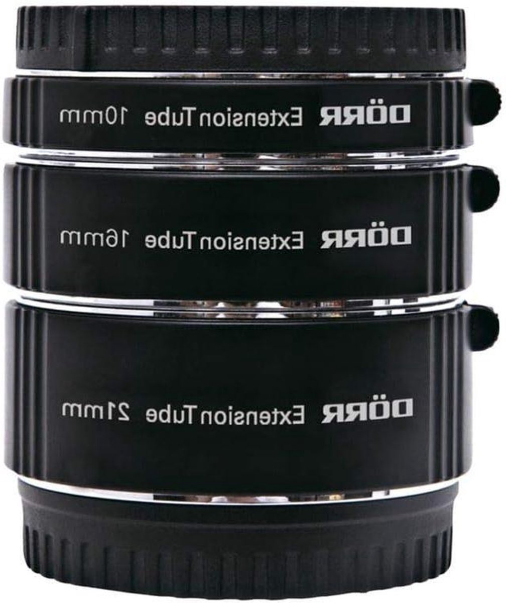 Objectief Verlenger Set - Macro Ringen - Close-up Fotografie - Individueel Of Gecombineerd - 10 16 21 mm - Zwart