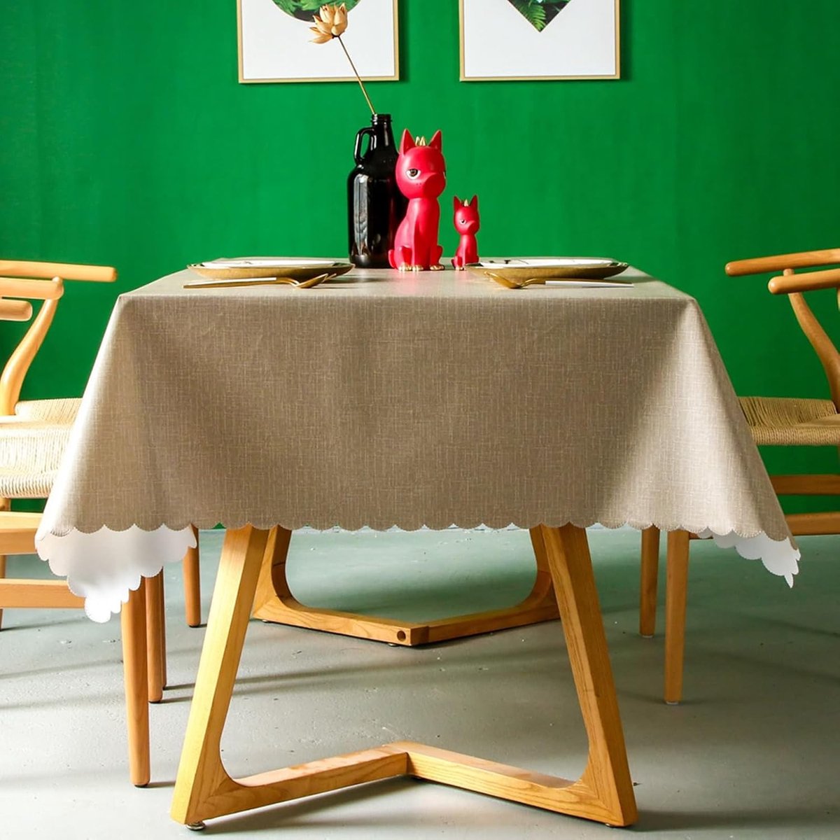Tafelkleed - Keukentextiel - Tafel Beschermen - Duurzaam PVC - 90 x 90 cm - Grijs