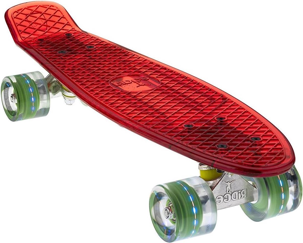 Mini Cruiser Skateboard Compact Board Comfortabel Cruisen Helder Polycarbonaat Dek 55 cm /Multi Multicolor