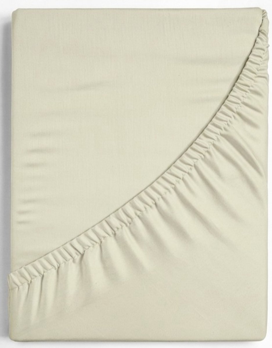 Dreamers Den Linea - Hoeslaken - Katoensatijn - 450 TC - Katoen Satijn - 160x200 cm + 35 cm - Zand