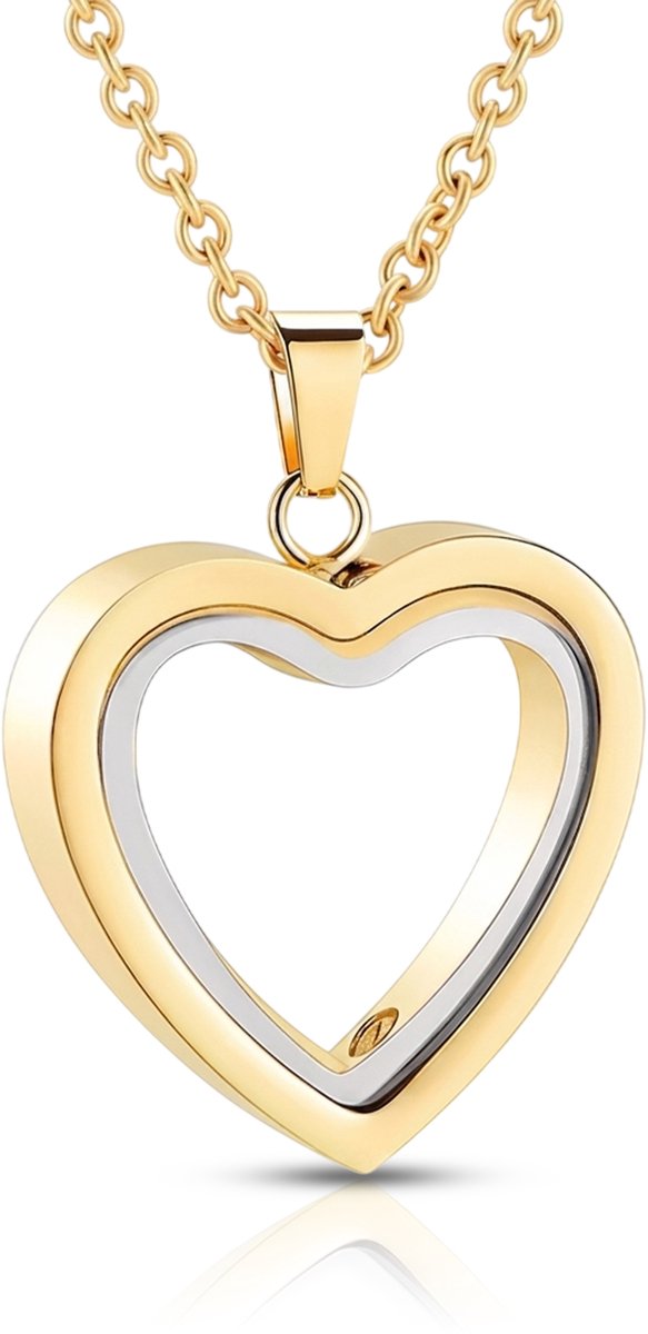 Akerz Gouden As Hanger Hart – Mini Urn Ketting – Herinneringssieraad – RVS – Inclusief Ketting & Vulsetje