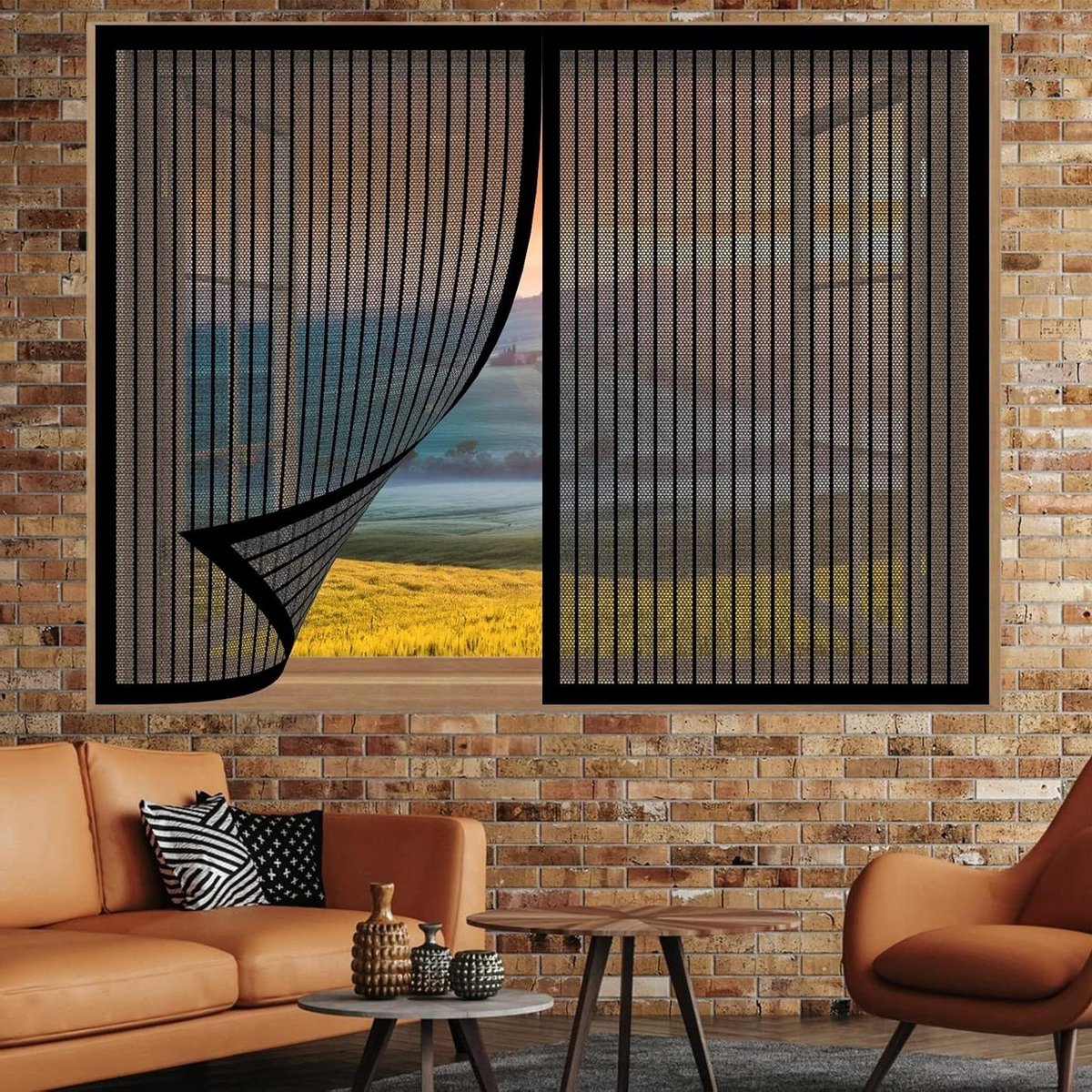 Insectenhor voor raam - Muggenhor hor - Buiten houden insecten - Automatische sluiting - 115 x 50 cm - Zwart