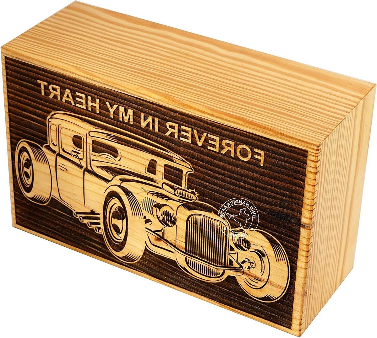 Houten Crematie Urn - As Urn Herinnerings Urn - As Bewaren - Handgemaakt Houtsnijwerk - 250 Kubieke Inch - Liefde