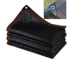 Schaduwdoek Met Oogjes - Zonnescherm Netto - Planten Beschermen - 85% Schaduw Tarief - 4x8m - Zwart