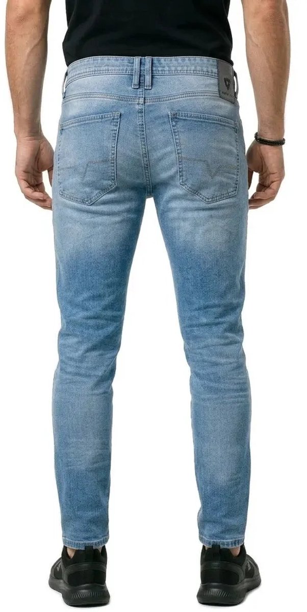 REV'IT! Jeans Piston 2 SK Lichtblauw Used Motorjeans - Maat L34/W28 - Broek – foto 4