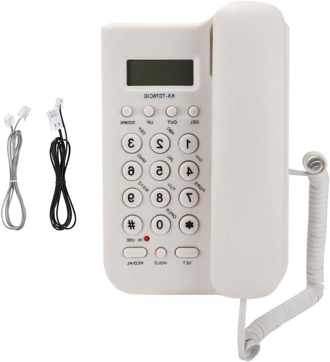 Vaste Telefoon - Bureau Telefoon - Thuis Bellen - Met Nummerherkenning - LCD Scherm - Wit