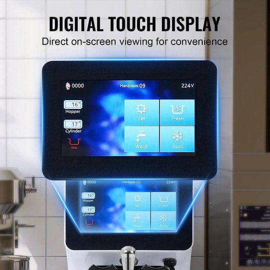 Seth Select Ijsmachine - Aanrecht Model - Softijsmachine 1 Smaak - Touchscreen - Zelfreinigend & Pre-koeling van Merkloos — afbeelding 5