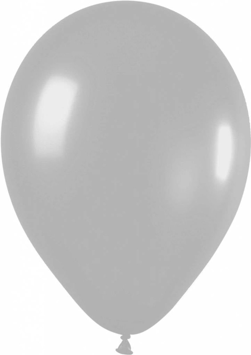 Metallic ballonnen zilver 100 stuks