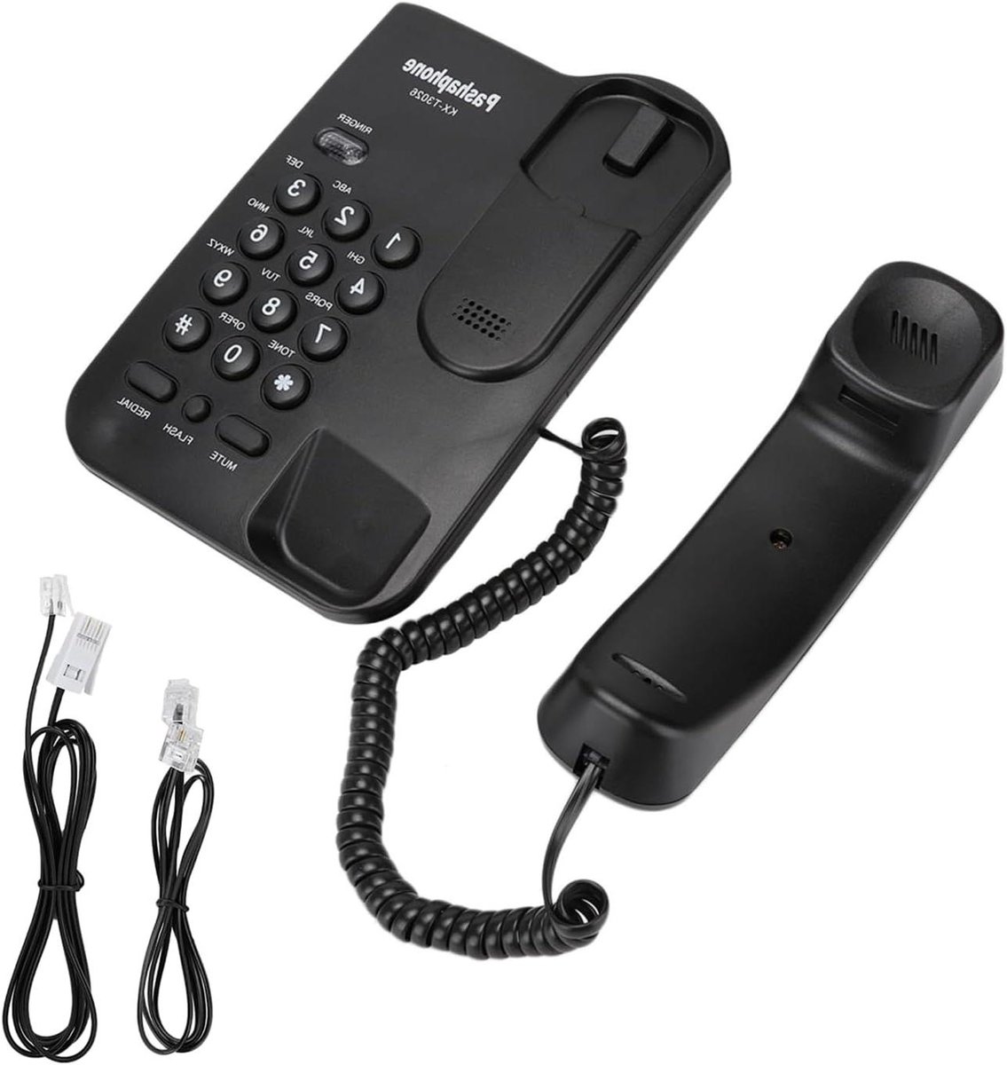 Vaste Telefoon - Wandtelefoon - Thuisgebruik Kantoor - Geen Batterij Nodig - 330 Gram - Zwart