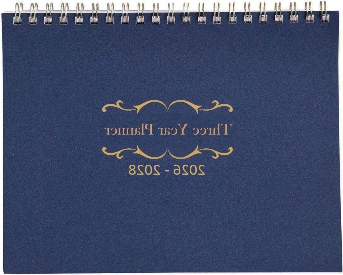 Kalender Planner - Afsprakenboek Jaarlijks - Planning Bijhouden - Drie Jaar Overzicht - 11 x 85 Inch - Blauw