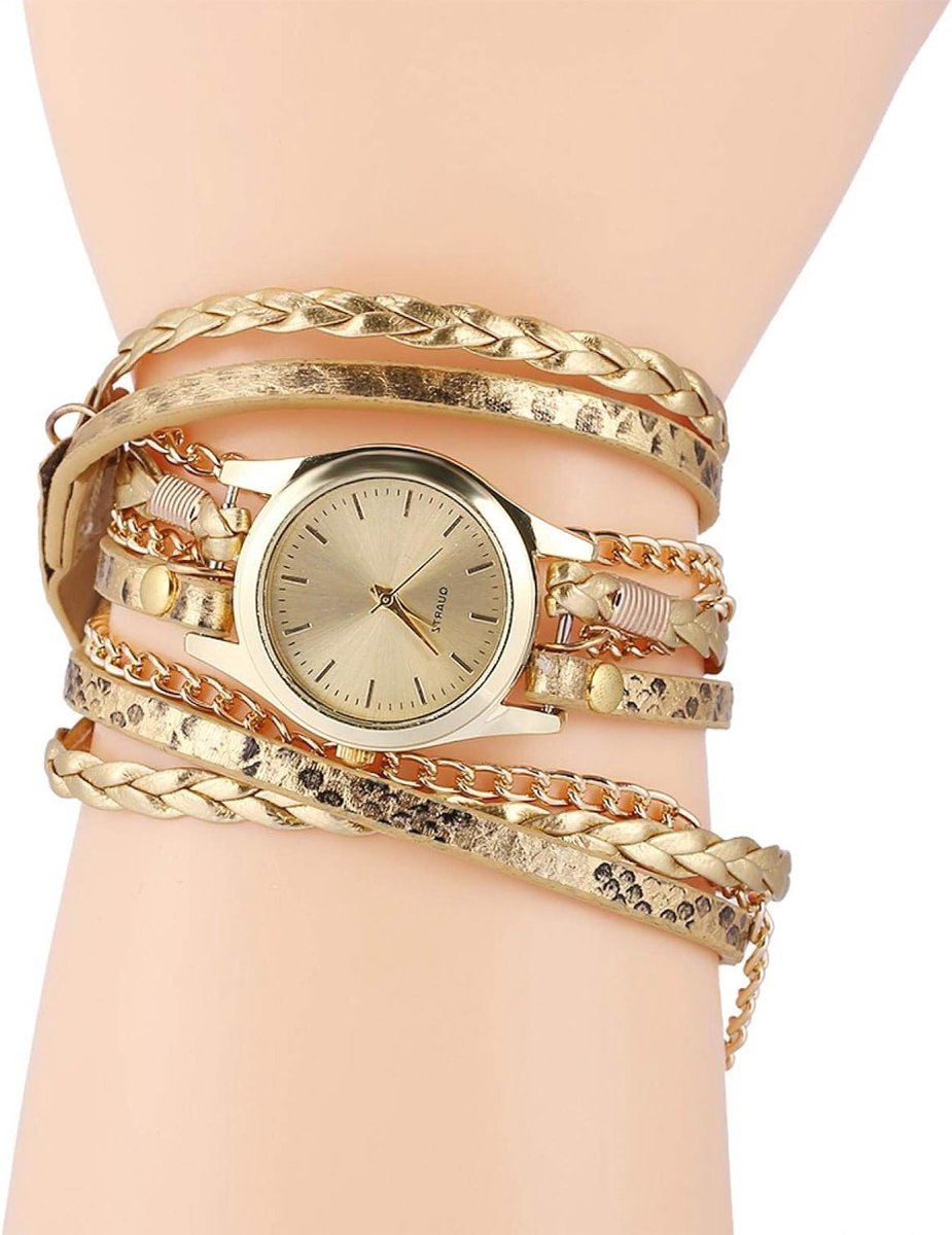 Kleurrijke Vrouwen Braid Weave Armband Horloge, Dames Quartz Analoge Rond Horloge voor Meisjes en Tieners