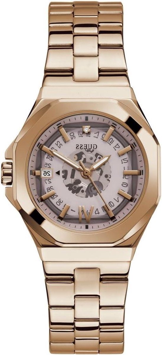 Dameshorloge - Polshorloge Analoog - Dagelijks Gebruik - Transparante Wijzerplaat - One Size - Roségoud Nude