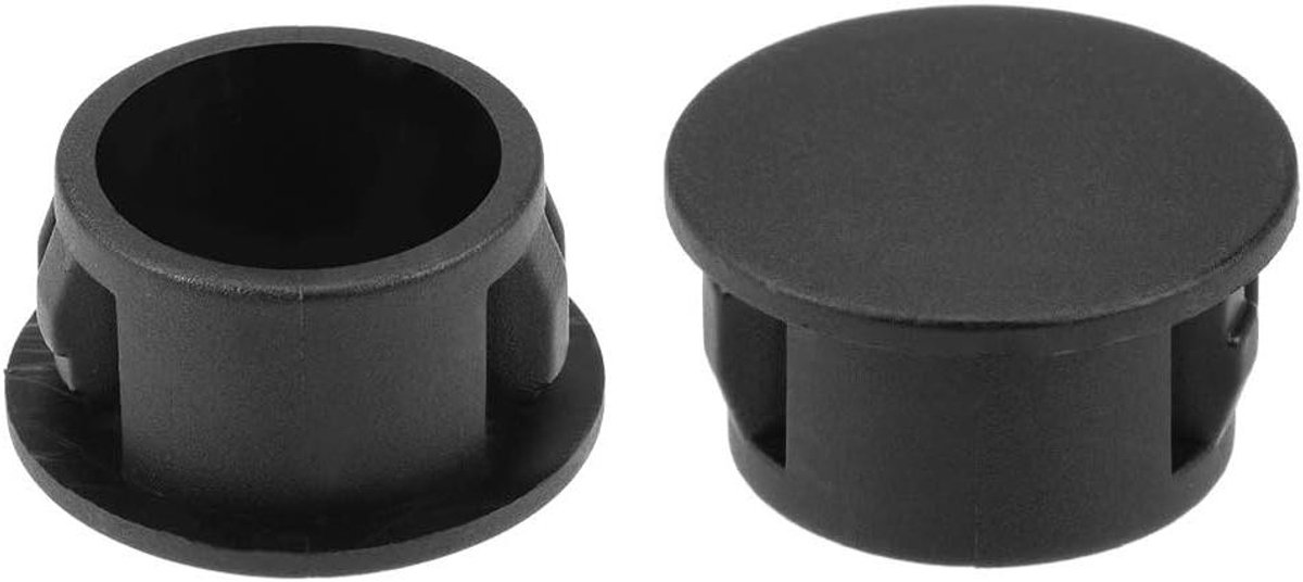 Gatdoppen Plastic - Afdekdoppen Buis - Gaten Afwerken - Eenvoudige Montage - 16 mm - Zwart