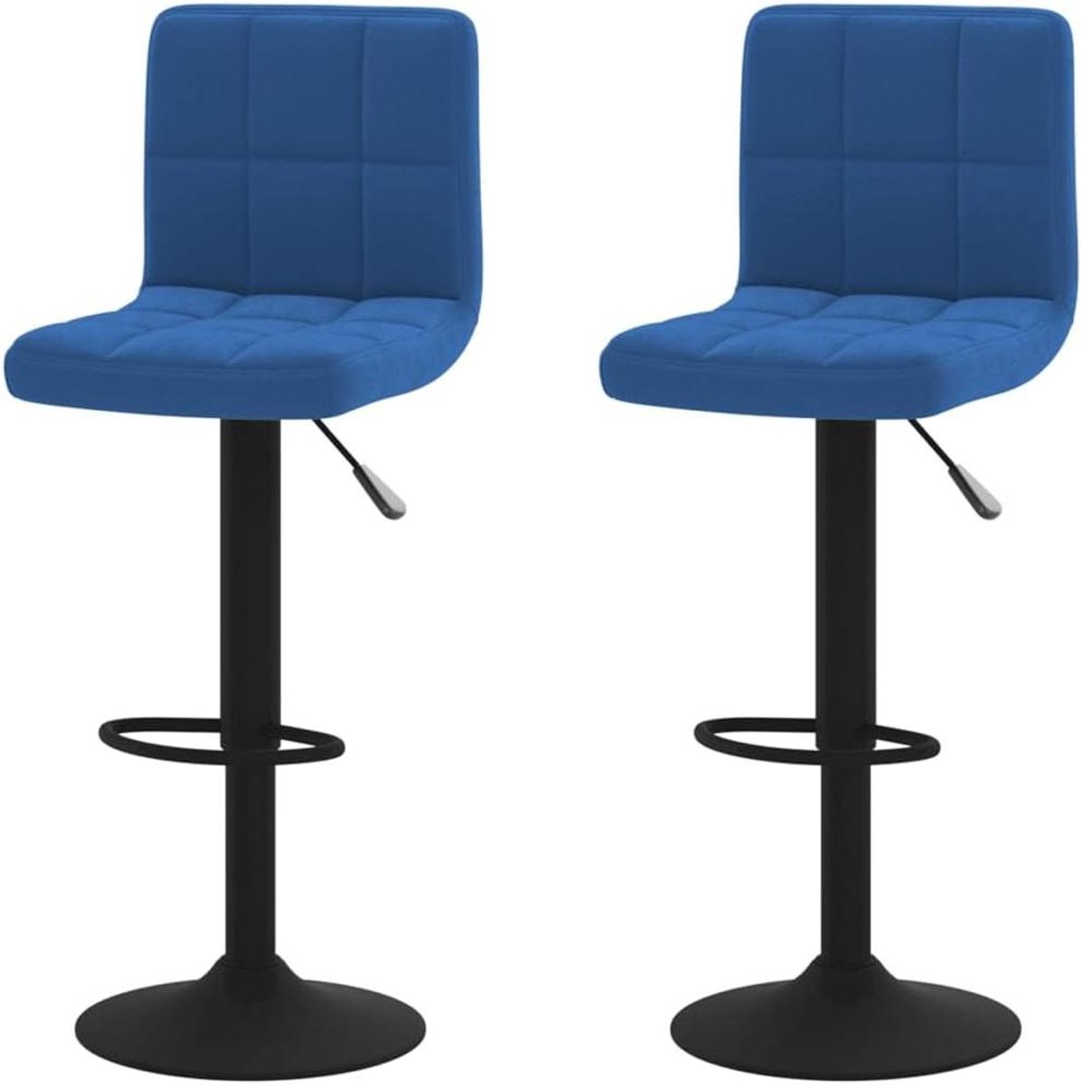 Barkrukken - Barstoelen - Ontspannen Zitten - In hoogte verstelbaar - 2 stuks - Blauw