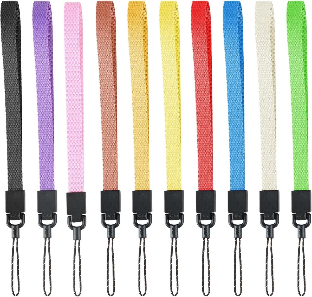 10 Stuks Polsbandje Vlechtkoord voor Sleutels, Telefoon, Camera en USB Lampje