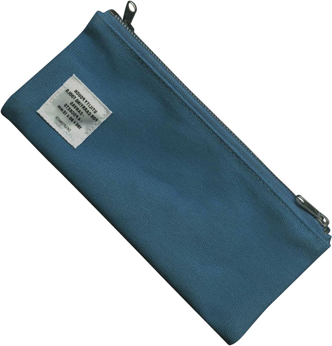 Dubbele Pennenhoes - Etui Rits - Bureau Organisatie - Dubbele Ritssluiting - 20 x 9 cm - Blauw