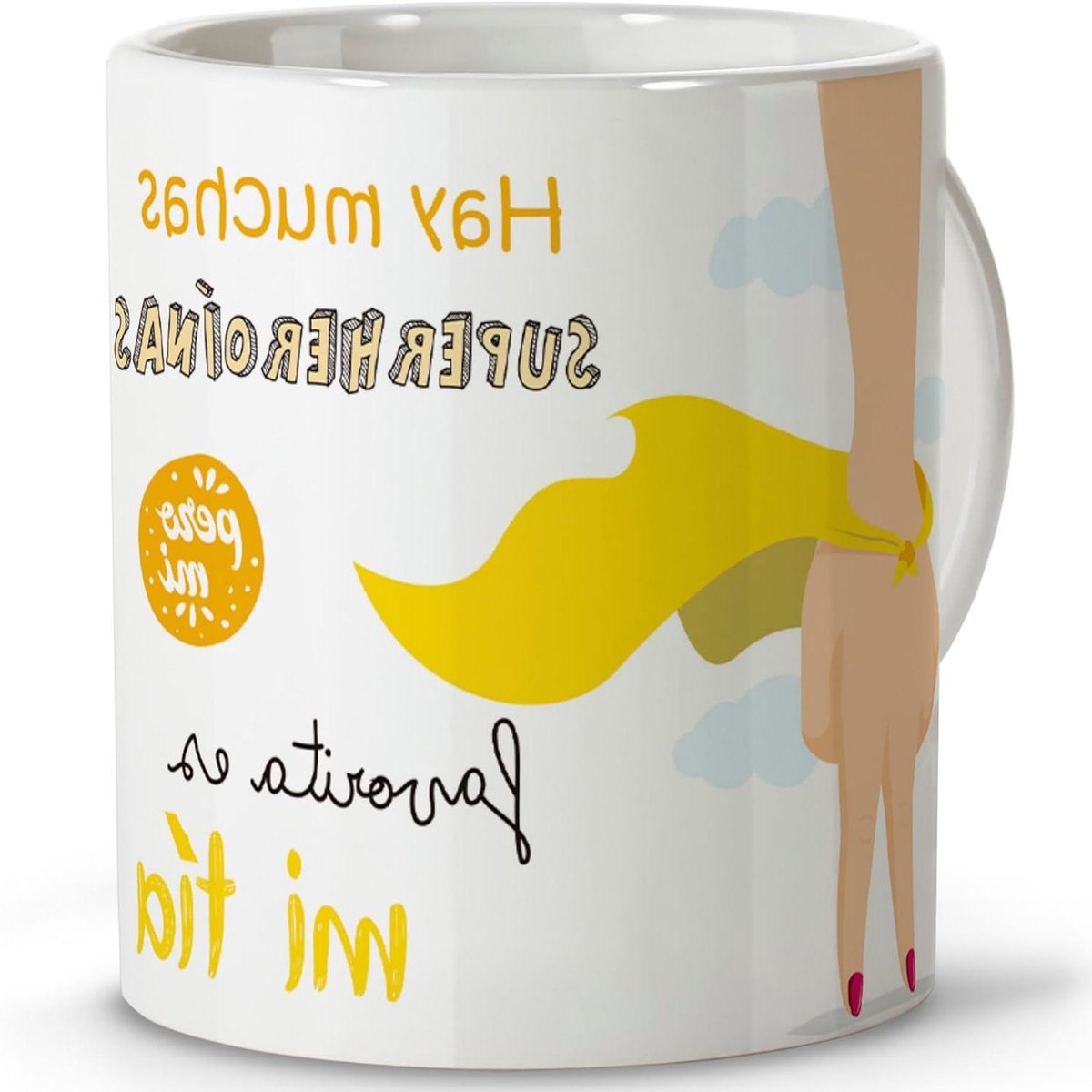 Keramische Mok - Theekop Cadeau - Cadeau Idee - Levendige Kleuren - 330 ml - Wit