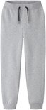 Grijze joggingbroek met opgestikte tailleband en zwarte veter.