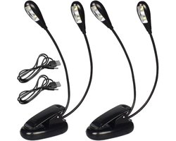 HEZIVO® Lessenaarlamp – lessenaar Lampje – Pianolamp USB – Muzieklamp – Boekenlamp – 2 Stuks