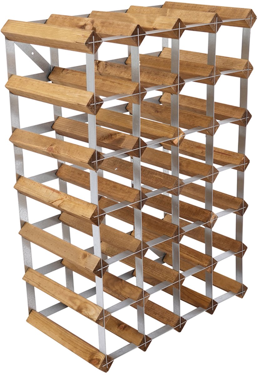 Traditional Wine Rack Co. - Wijnrek - Voor 16 flessen - Lichte eik - 42x22.8x32.4cm