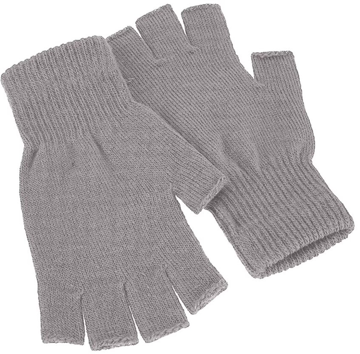 Vingerloze winterhandschoenen - Warme handschoenen - Vingerloos - Fingerless gloves - Lichtgrijs - One size - Jonyx