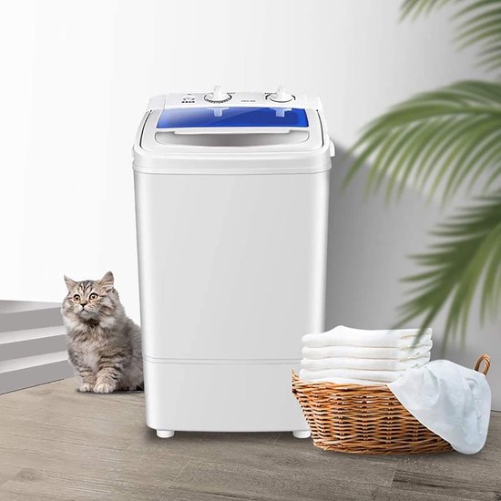 Mini Wasmachine - Compacte Wasmachine - Kleine Wasjes Draaien - Halfautomatisch - 7 kg - Wit — afbeelding 3