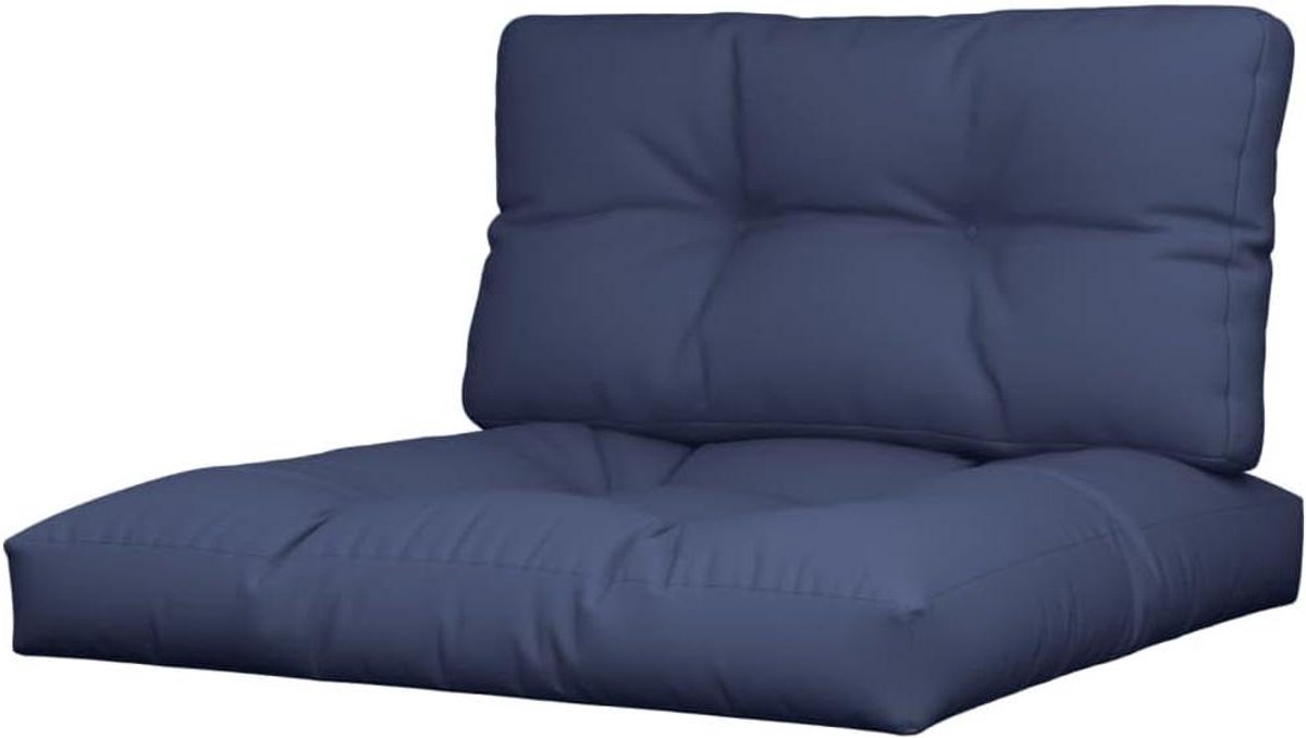 Palletkussens - Zitkussen Rugkussen - Buiten Meubilair - Waterafstotend Polyester - 80 x 80 x 12 cm - Marineblauw