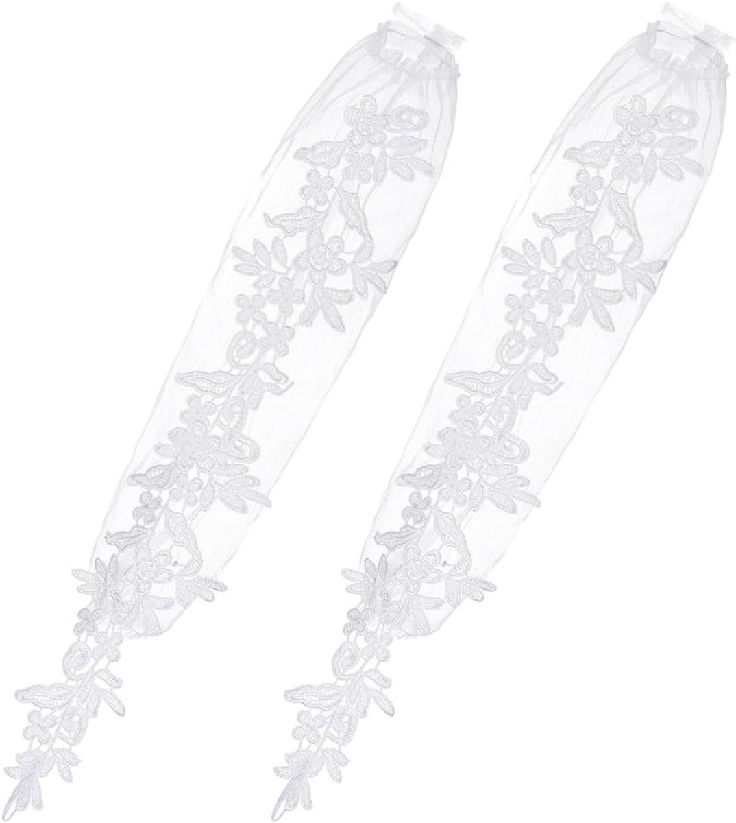 49 cm Lange Vingerloze Kanten Handschoenen voor Bruidsmode - Ellebooglengte Dames Kanten Mouwen voor Bruiloft en Feestaccessoires