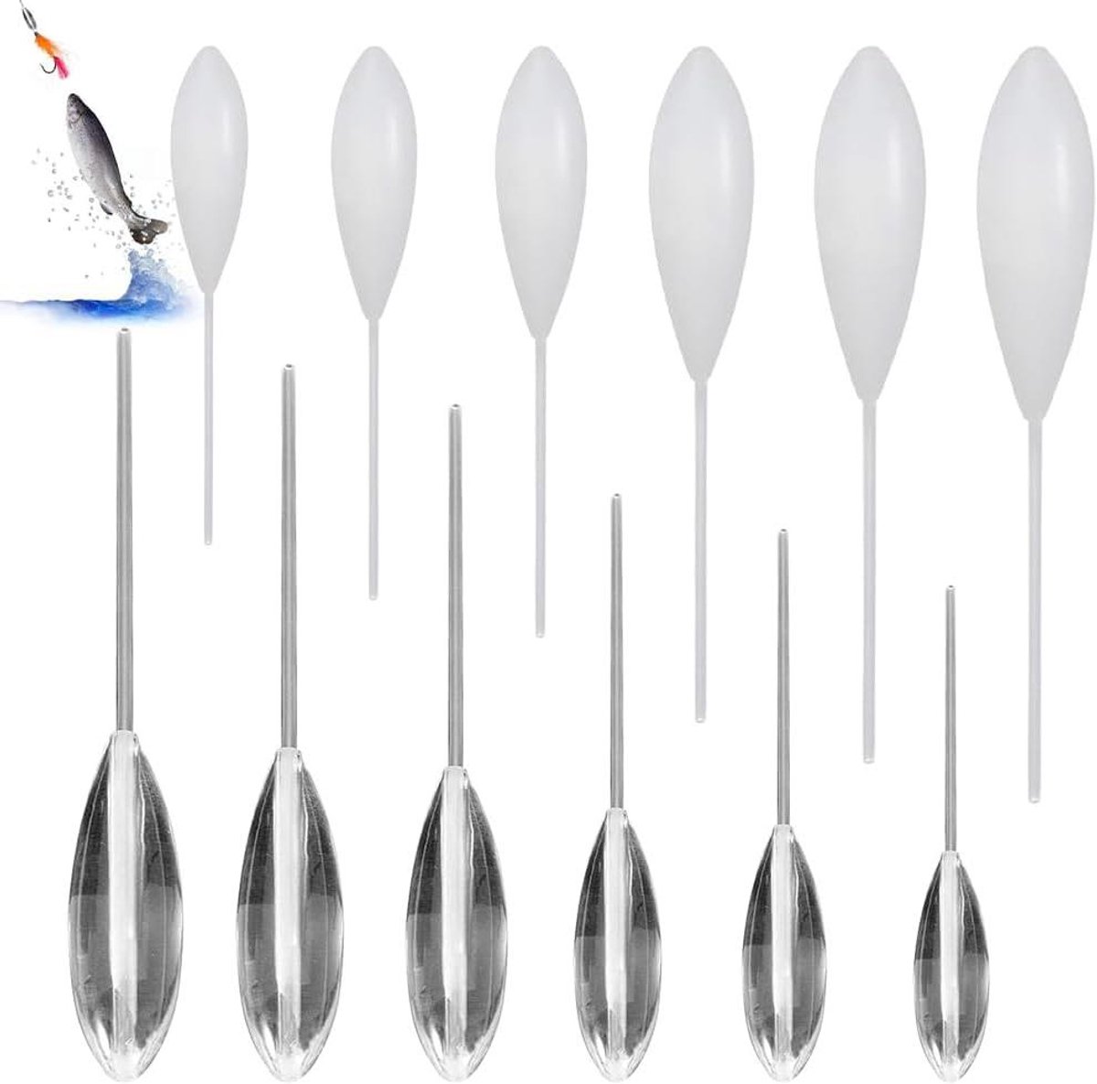 Spirolino Trout Set - Vislood Set - Vissen op Forel - Aerodynamisch Ontwerp - 10 Stuks - Transparant Wit