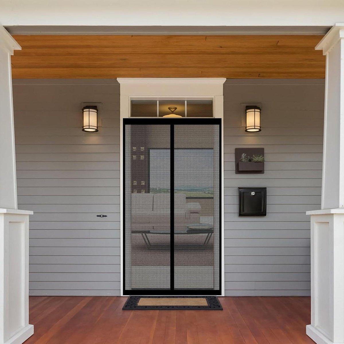 Magnetisch Horrengordijn - Vliegenhor Deur - Insecten Buiten Houden - Automatische Sluiting - 240 x 265 cm - Zwart