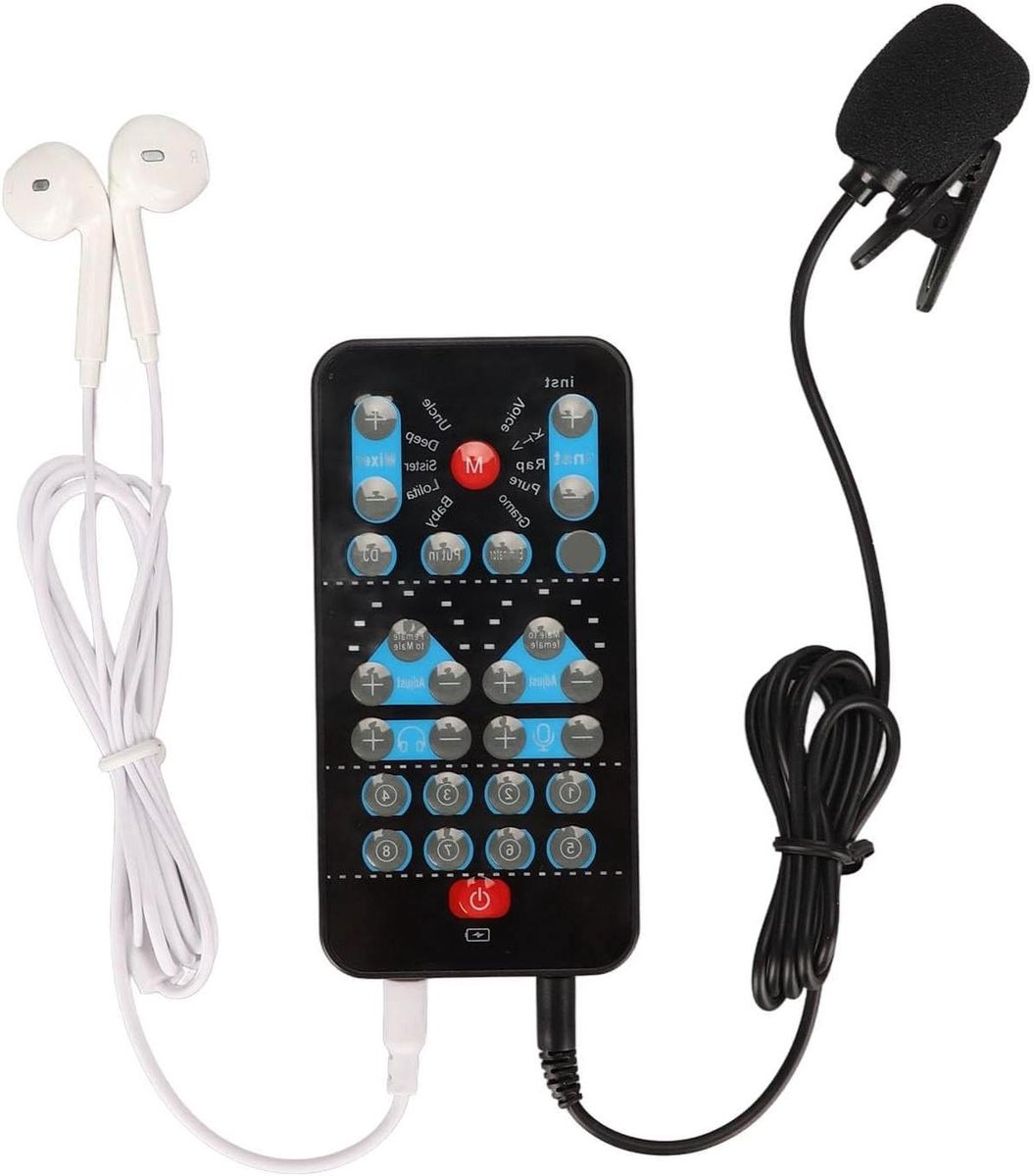 Stemvervormer - Geluidskaart - Muziekstudio Opname - 10 Geluidsmodi - Compact Design - Zwart