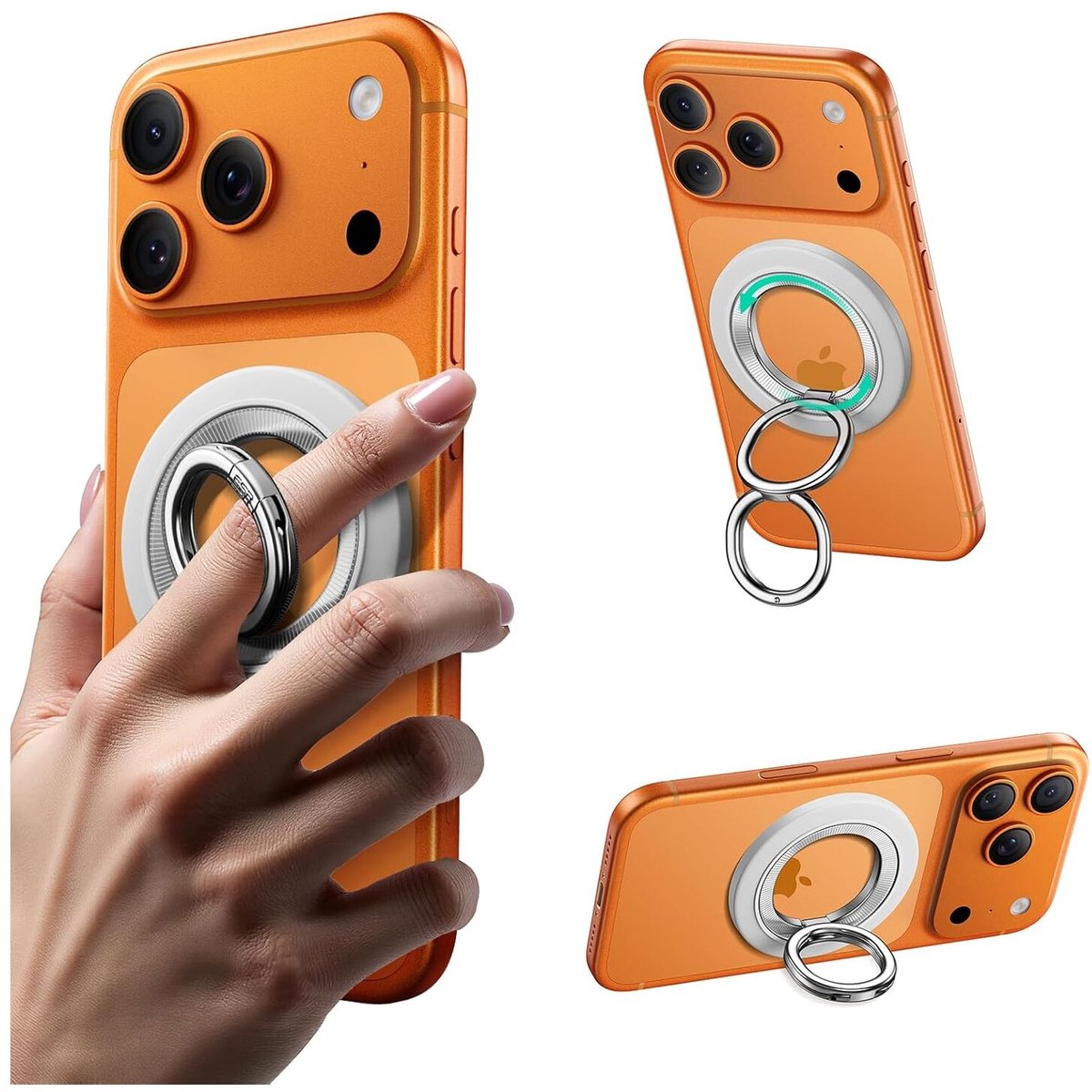 ESR Magnetische Ring Houder - HaloLock Phone Grip Stand 360 - Compatibel met MagSafe - Telefoon Standaard Wit
