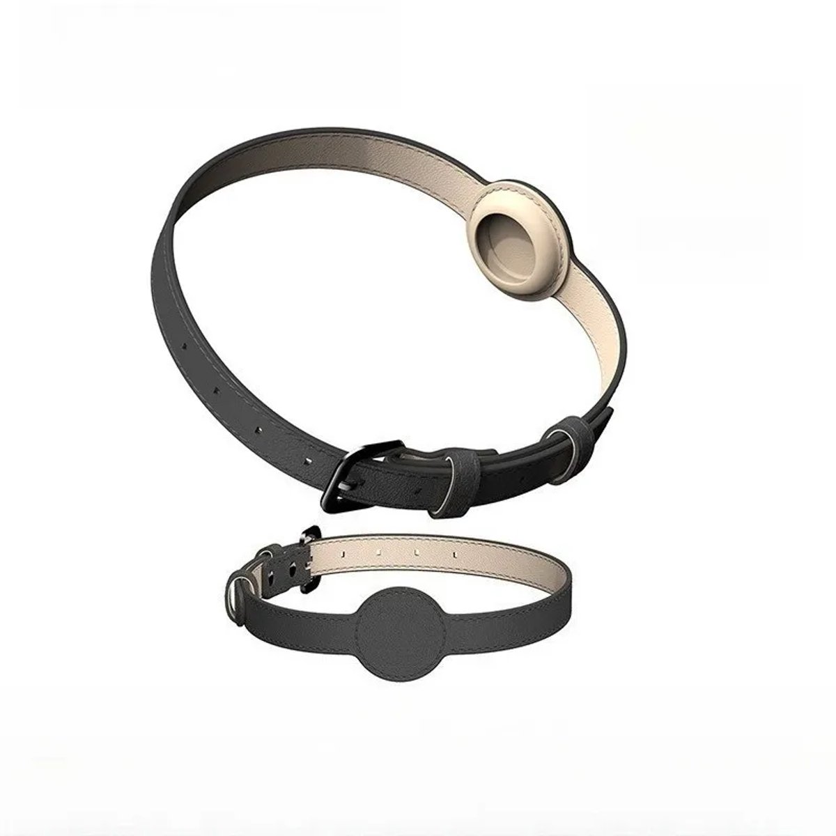 Killogood PU Halsband Kat - Halsband Kitten - Halsband Compatibel met AirTag Tracker - Kat en Hond - Anti-Verllies Veiligheidsaccessoire Halsband - AirTag Niet Inbegrepen - Zwart XS