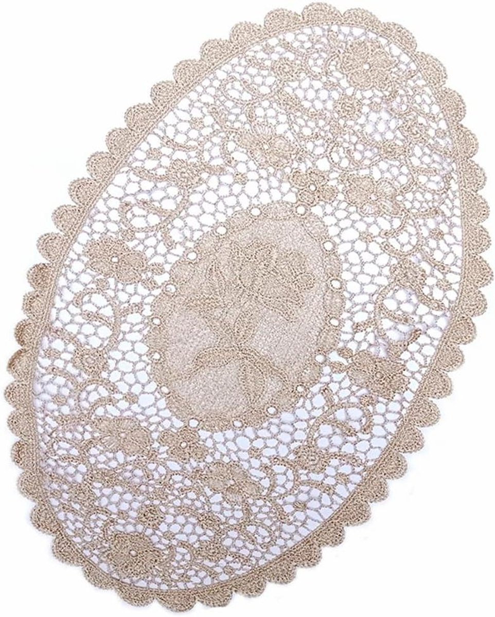 Set placemats - Tafelkleden kant - Tafel decoreren - Hittebestendig antislip - 41 x 31 cm - Kaki