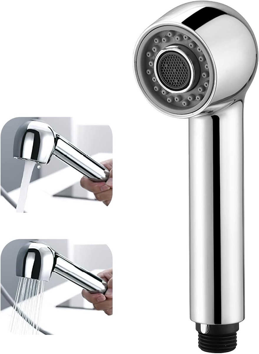 Keukenhanddouche met 2 Jet Types en Waterbesparende Aerator, Geschikt voor Uittrekbare Keu