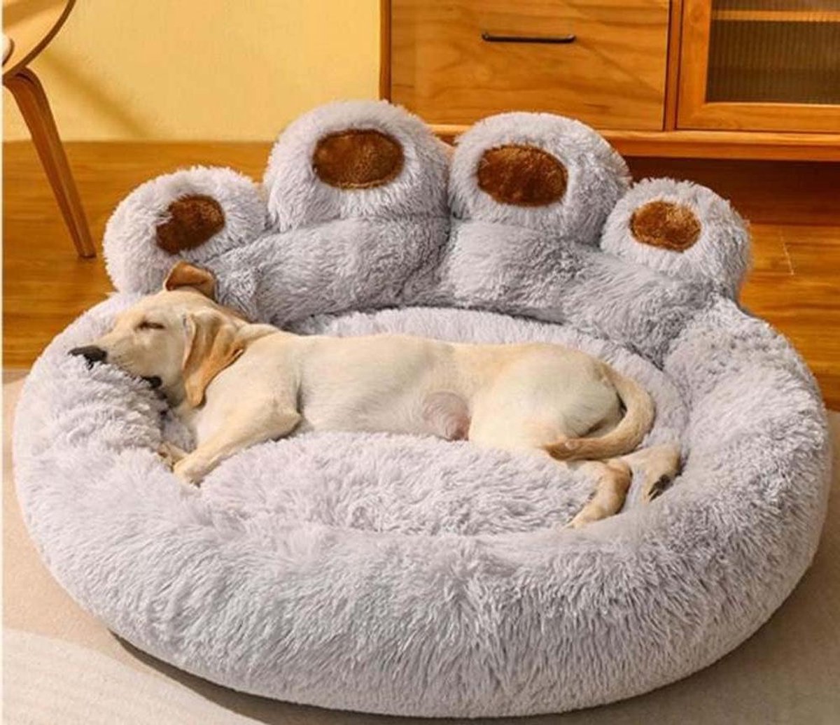Donut Hondenkussen - Hondenmand Cuddler - Comfortabel Slapen - Anti-angst ontwerp - 90 cm - Grijs